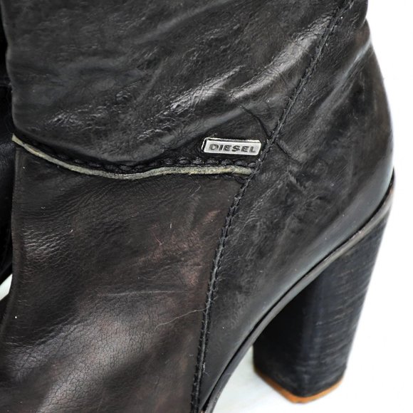 Diesel Dark Brown Heeled Boots - Picture 4 of 8